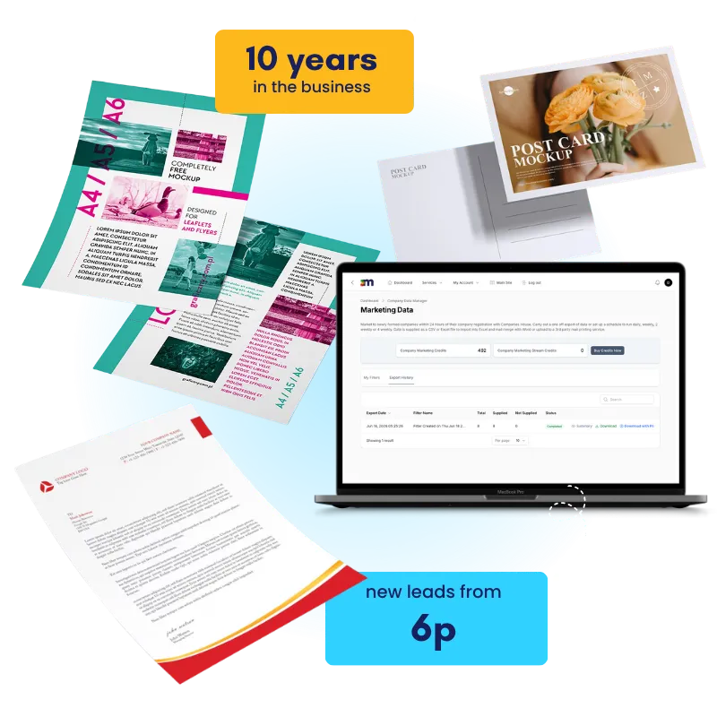 Direct mail and lead data from New Company Finder